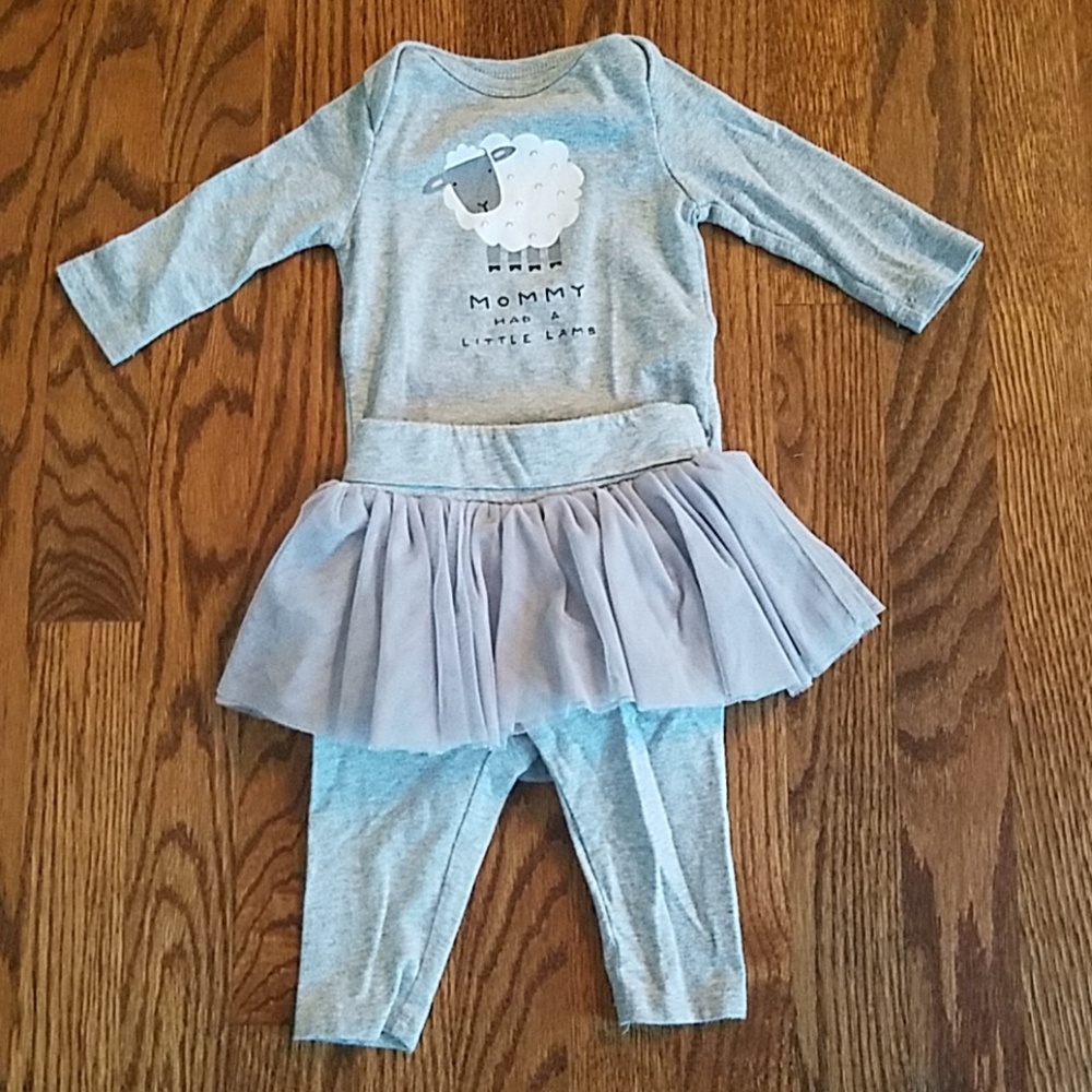 Baby Gap Tulle Skirt w Leggings and sweet onesie